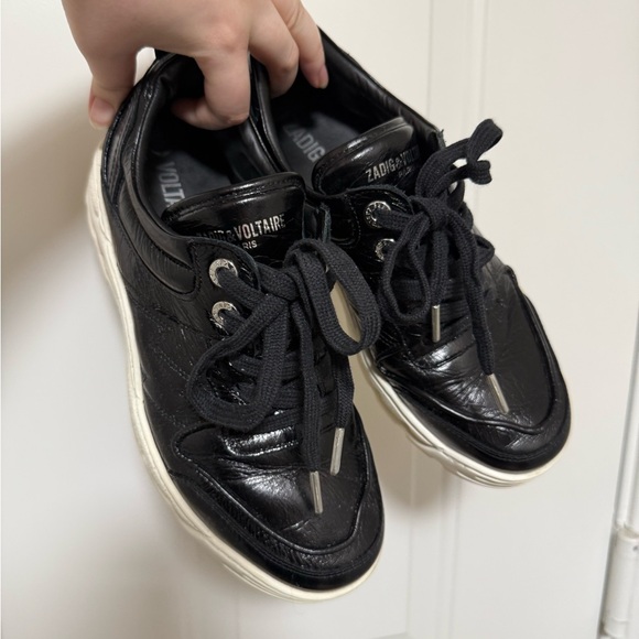 Zadig & Voltaire Black and Cream Sneakers - Picture 6 of 11